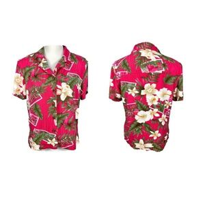 Vintage Women's Hawaiian Top, Button Up, 90's Clothing, Size Medium